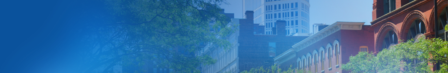 Ohio downtown cityscape with trees